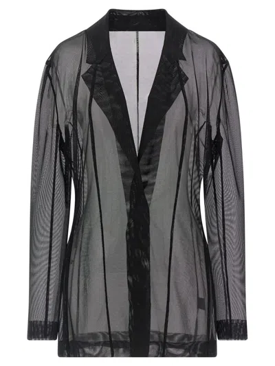 Norma Kamali Transparent Blazer Blazers Black In Multi