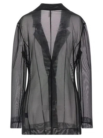 Norma Kamali Transparent Blazer Blazers Black In Multi