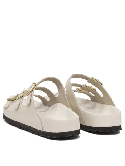 Birkenstock Triple Buckle Open Toe Flat Sole Sandals In Neutral