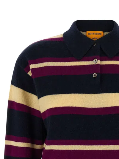 Guest In Residence Collegiate Stripe Polo Multicolor In Black