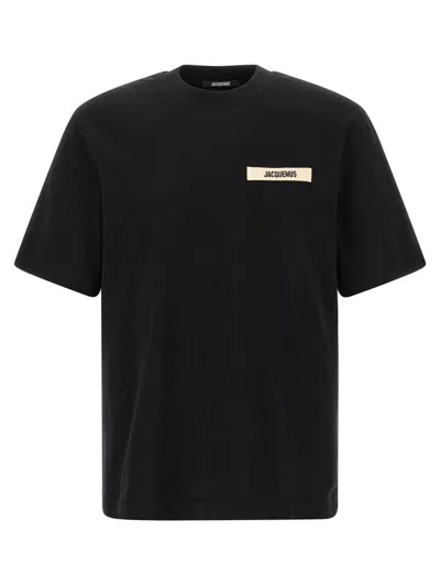 Jacquemus Black Crewneck T-shirt With Logo Detail