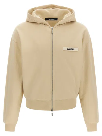 Jacquemus 'ribbed Cuffs Hoodie Hem' In Neutral