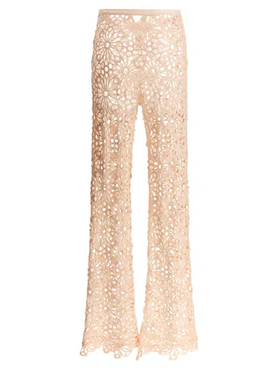 Norma Kamali Crochet Pants In Gold