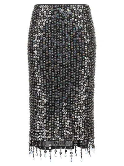 Pinko Pencil Skirt With Sequins And Crystals