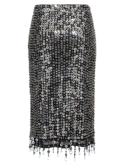 Pinko Pencil Skirt With Sequins And Crystals
