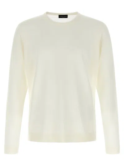 Roberto Collina Wool Crew Neck Sweater In White