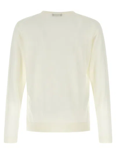 Roberto Collina Wool Crew Neck Sweater In White