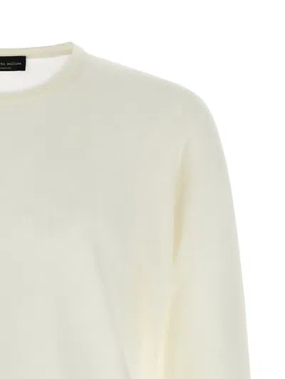 Roberto Collina Wool Crew Neck Sweater In White