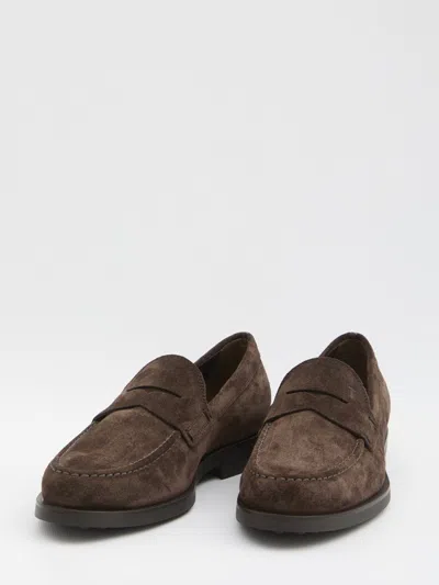 Tod's Man Loafers Dark Brown Size 8 Leather In Brown