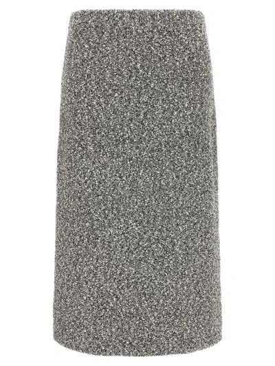 Tory Burch Tweed Skirt Skirts Black In Black