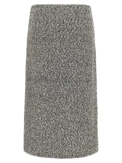 Tory Burch Tweed Skirt Skirts Black In Black