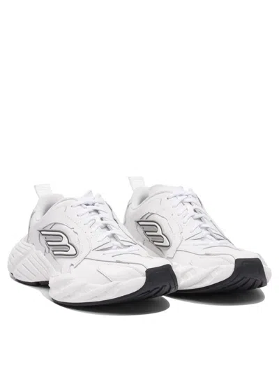 Balenciaga Men White Cowskin And Polyester Monday Shoe Sneakers