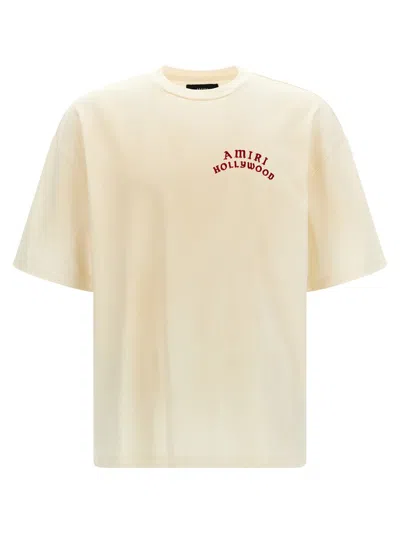 Amiri Mens Ivory Red Holly Text-print Cotton T-shirt Xl In Neutral