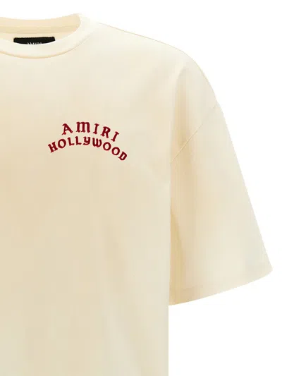 Amiri Mens Ivory Red Holly Text-print Cotton T-shirt Xl In Neutral