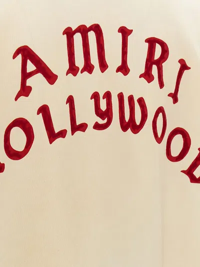 Amiri Mens Ivory Red Holly Text-print Cotton T-shirt Xl In Neutral