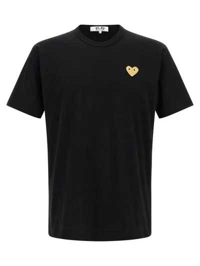 Comme Des Garçons Play Heart Of Gold T-shirt In Black