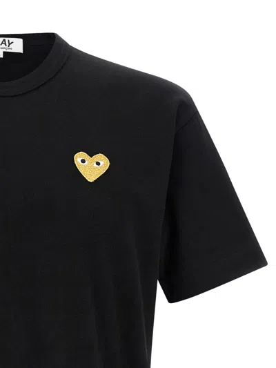 Comme Des Garçons Play Heart Of Gold T-shirt In Black