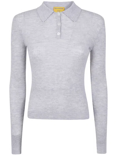 Guest In Residence Ls Shrunken Polo In Gray