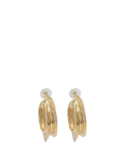 Self-portrait Wing-shaped Hoop Earrings In Gold
