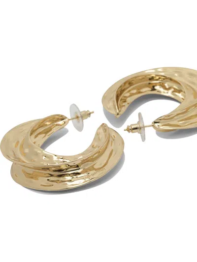 Self-portrait Wing-shaped Hoop Earrings In Gold