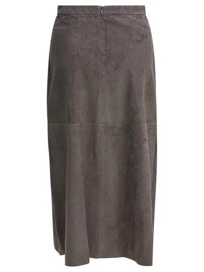S Max Mara Max Mara S Grey Suede Skirt