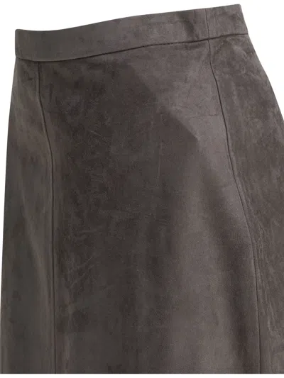 S Max Mara Max Mara S Grey Suede Skirt