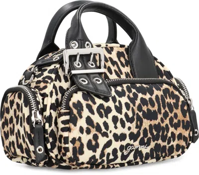 Ganni Mini Leopard-print Buckle-detail Handbag