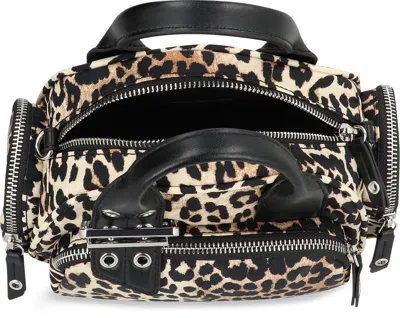 Ganni Mini Leopard-print Buckle-detail Handbag