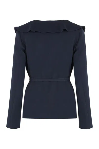 Max Mara Studio Galizia Cady Jacket In Blue