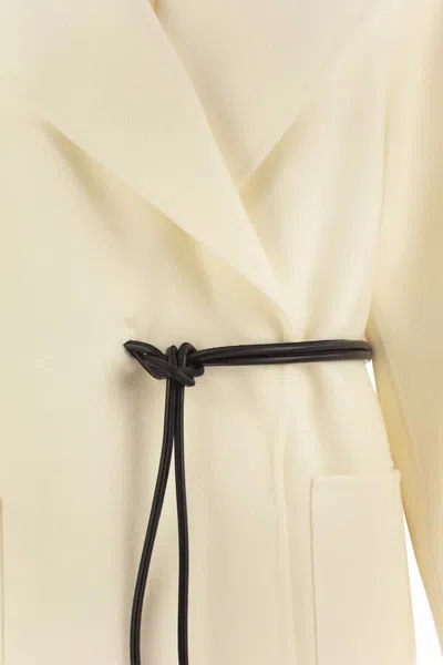 Sportmax Wool Dressing Gown Coat With Belted Waist In Nude
