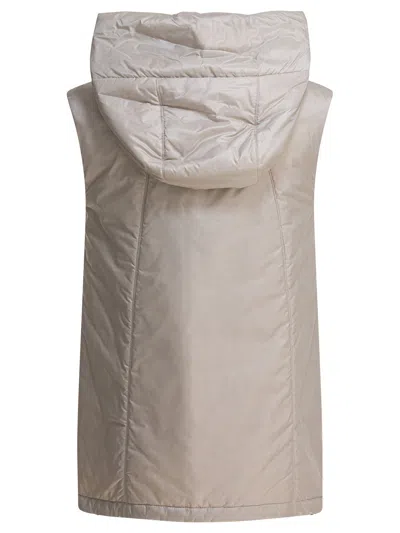 Max Mara The Cube Greengo Zip-up Drawstring Gilet In Neutral