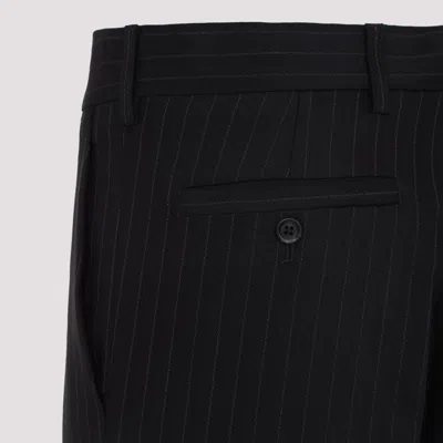 Miu Miu Black Embroidered Stretch Wool Palazzo Pant