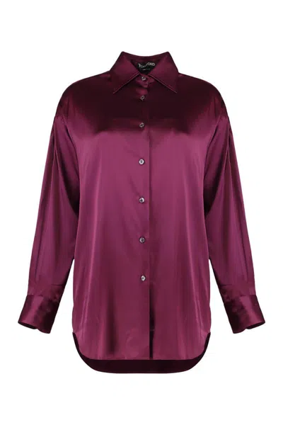 Tom Ford Silk Shirt In Brown