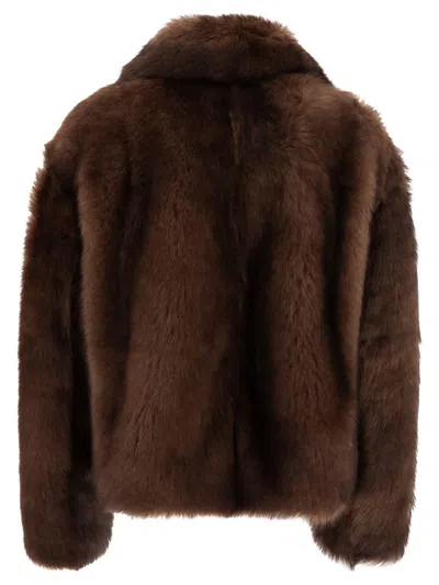 B&w Shearling Coat