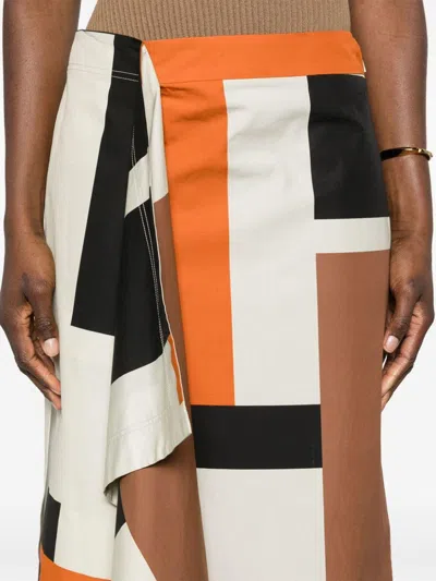 Fendi Multicolour Printed Poplin Skirt In Multi