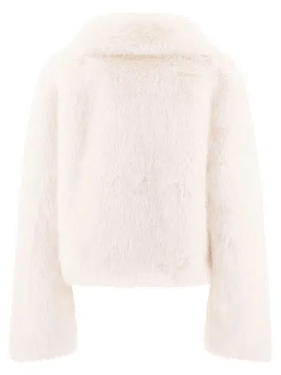 Bb Couture Koons Double-breasted Faux Fur Coat In Neutral