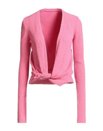 Jacquemus Noue Twist-front Bouclé-knit Cotton-blend Sweater In Pink