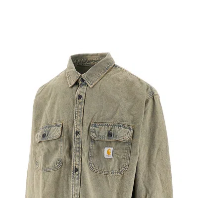 Carhartt Oversized Shirt Crafted From Sandblasted Cotton Denim In Blue
