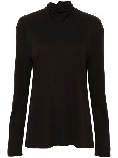 Lemaire Cotton Turtle-neck Sweater In Black