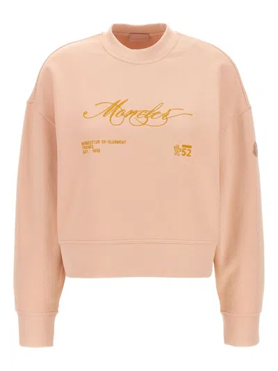 Moncler Cotton Jersey Sweatshirt With Intricate Embroidery
