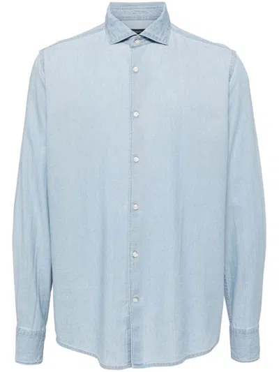 Deperlu Warren Chambray Shirt In Blue