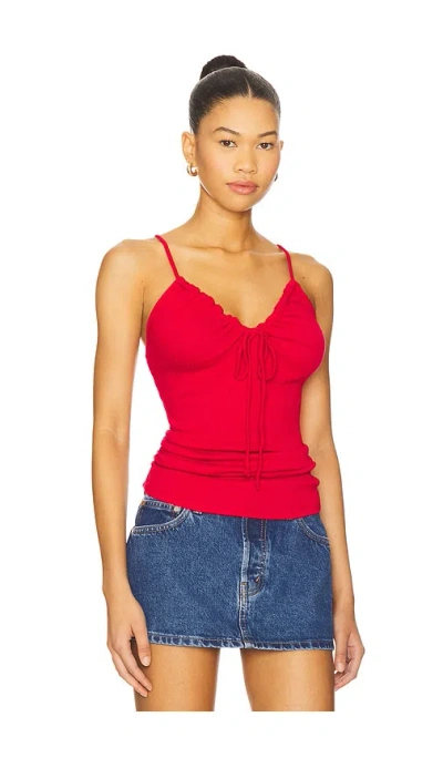 Michael Stars Malani Tie Tank Top In Red