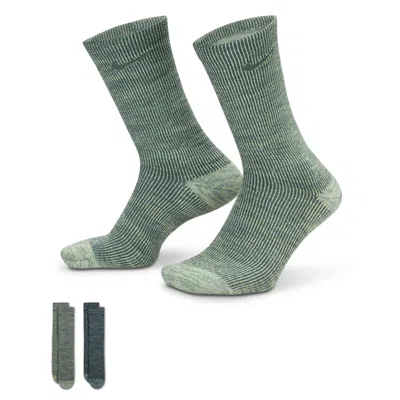 Nike Unisex Everyday Cushioned Crew Socks (2 Pairs) In Green