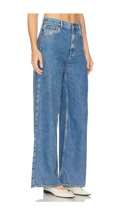 Theory High Waisted Wide Leg Jeans In Ice Blue Cotton-blend In Blue