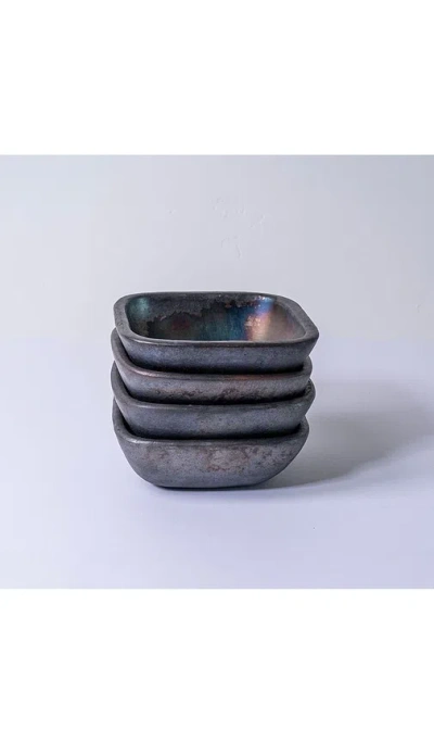 Verve Culture Set Of 4 Longpi Small Bowl In Black