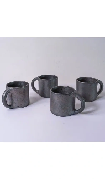 Verve Culture Set Of 4 Longpi Mugs In Blue