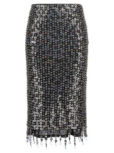 Pinko Pencil Skirt With Sequins And Crystals