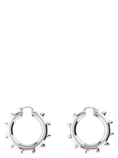 Jil Sander Studded Hoop Earrings Featuring Detailing In Metallic
