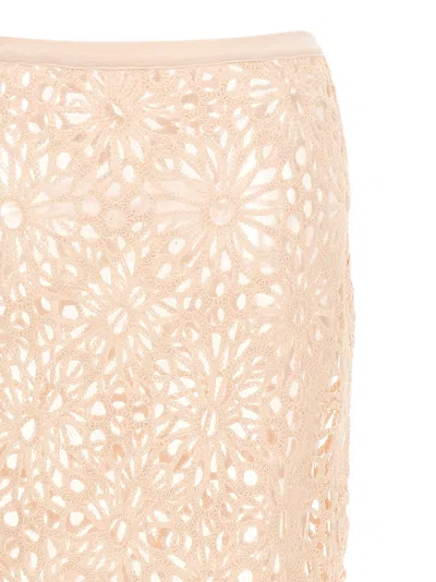 Norma Kamali Crochet Skirts Pink In Neutral