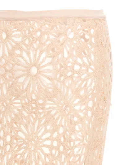 Norma Kamali Crochet Skirts Pink In Neutral